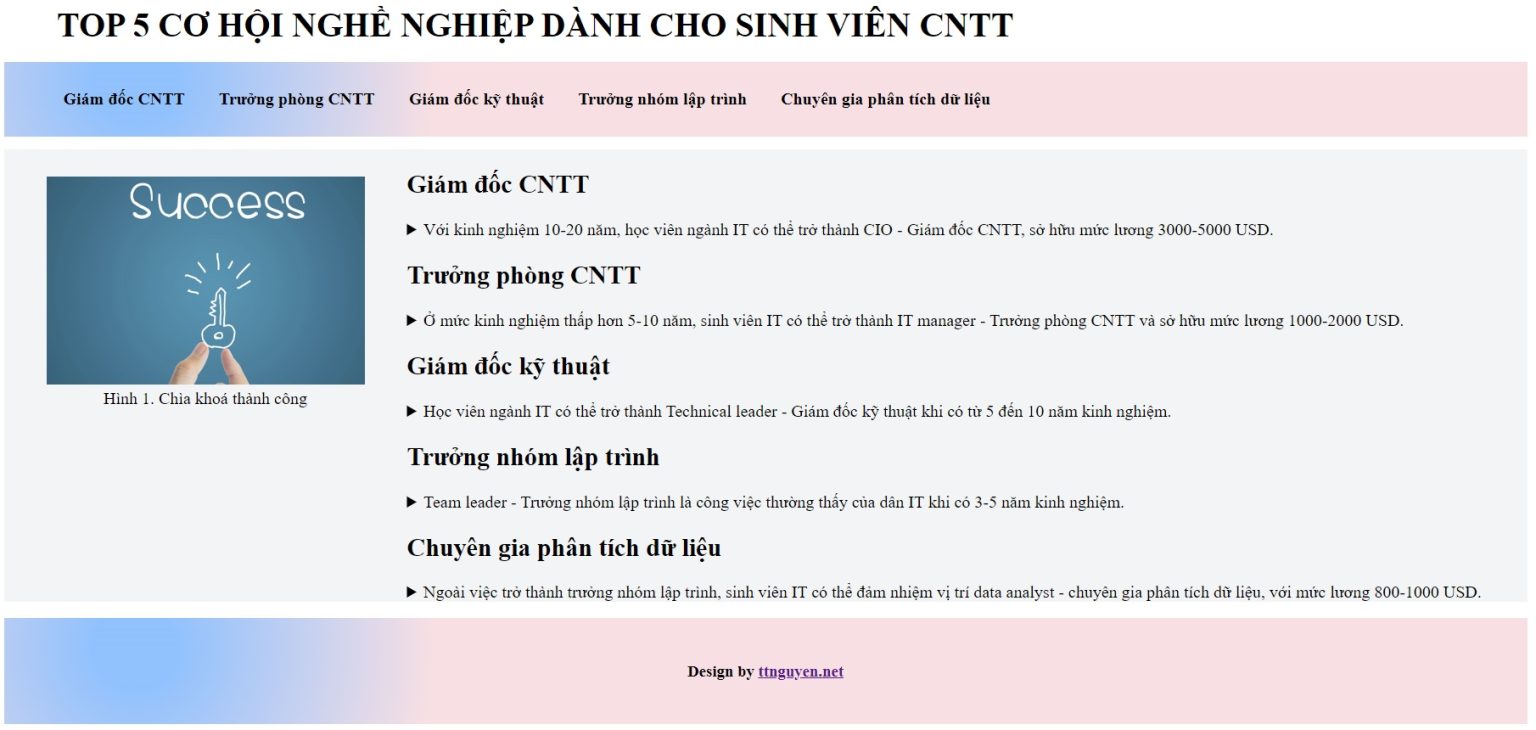 Bài thực hành lập trình web CSS Phân bố cục Layout