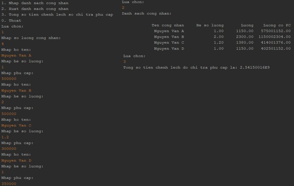 [Java] Chương trình tính lương cho công nhân - Share code
