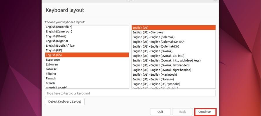 Chọn ngôn ngữ hệ điều hành Ubuntu
