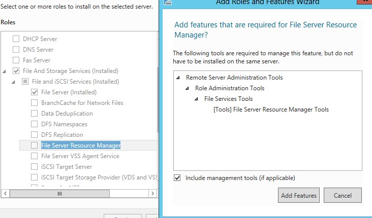 Cài đặt bằng Role File server resource manager 1