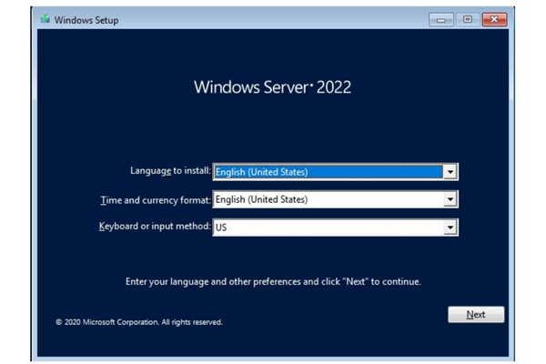 Hướng dẫn cài Window Server 2022 trên WMware 