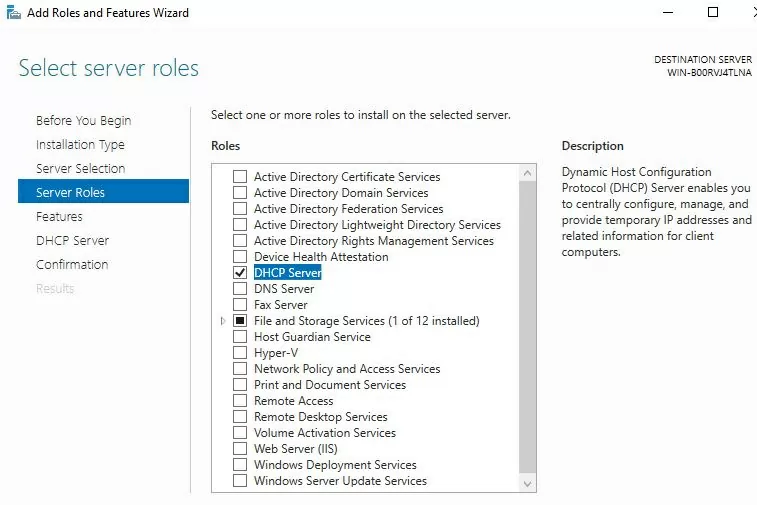 Cài đặt DHCP Server