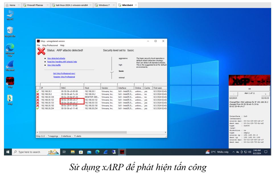 Sử dụng xARP để phát hiện tấn công