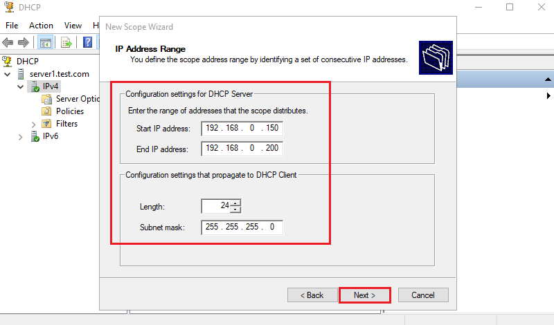 Cài đặt DHCP Server