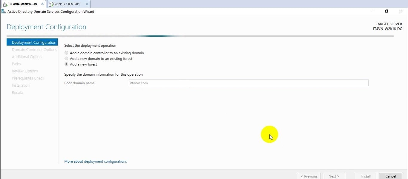 Cài đặt Domain Controller