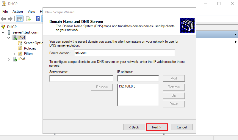 Cài đặt DHCP Server