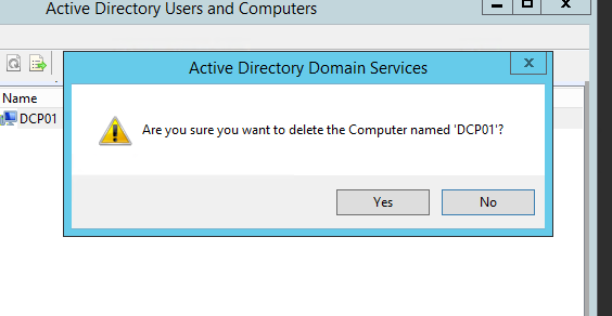 Manually Removing A Domain Controller Server