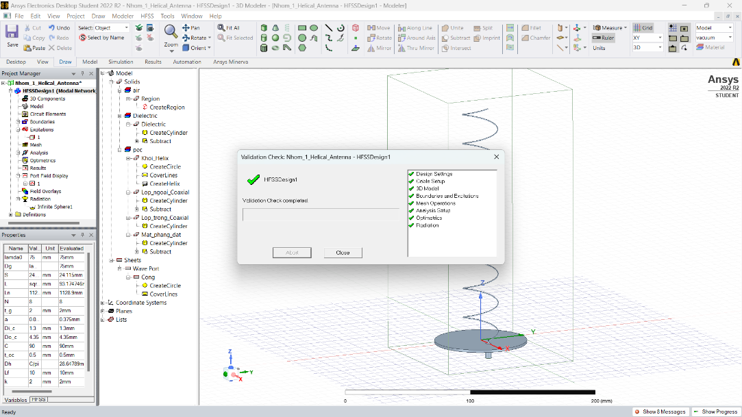 Validation check & setup tần số trung tâm (Port Field Display):