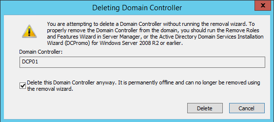 Manually Removing A Domain Controller Server