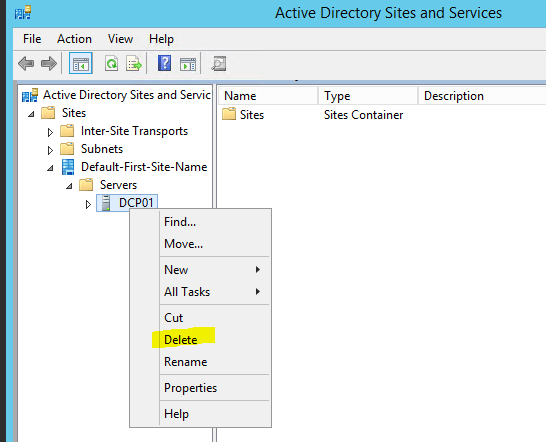 Manually Removing A Domain Controller Server