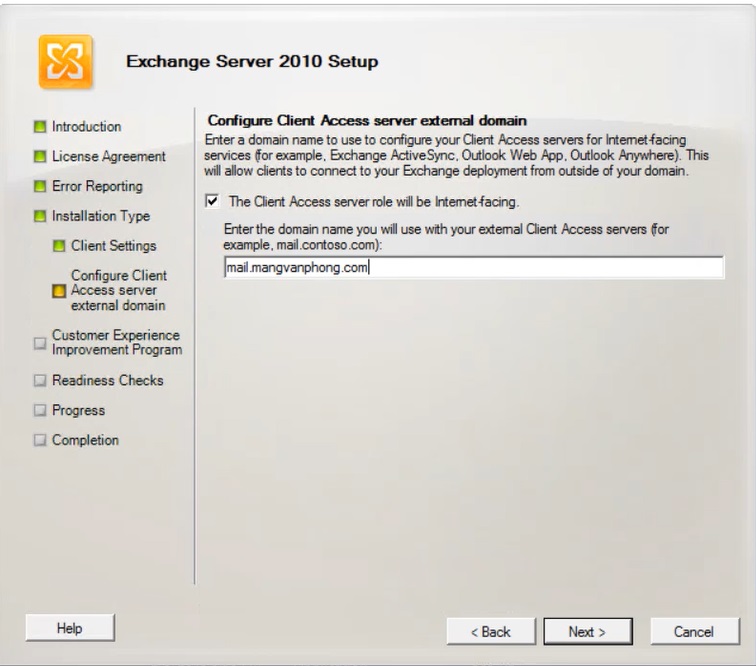 Cài đặt Microsoft Exchange 2010