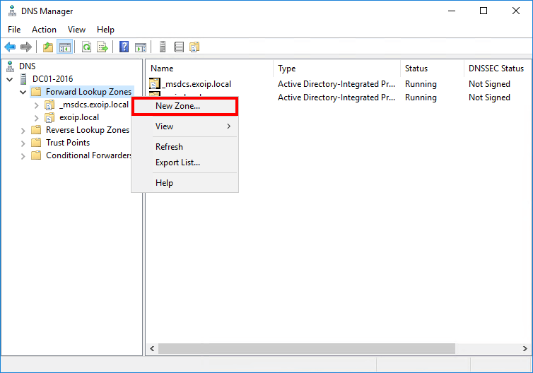 Create Pinpoint DNS zone for mail