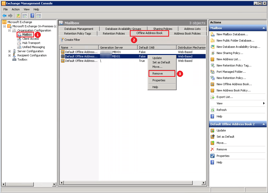 Remove Default Offline Address Book