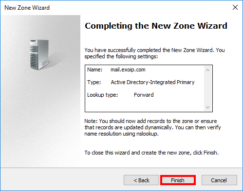 Create Pinpoint DNS zone for mail