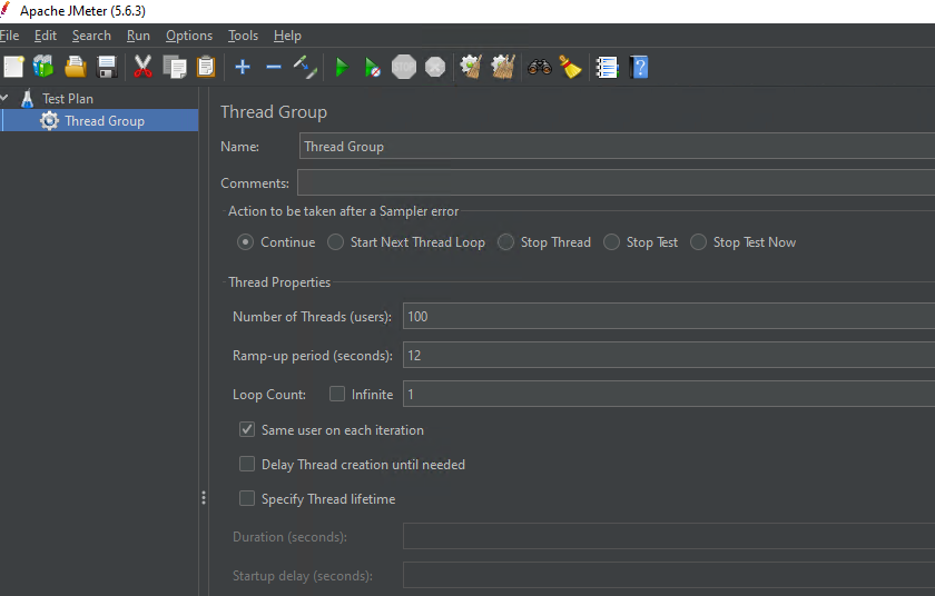 Thread Group Jmeter