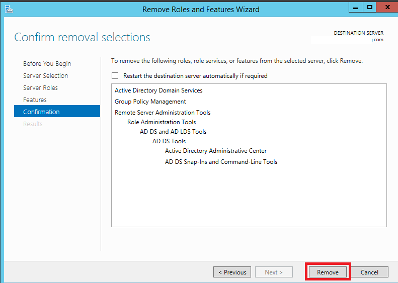 Remove Domain Controller