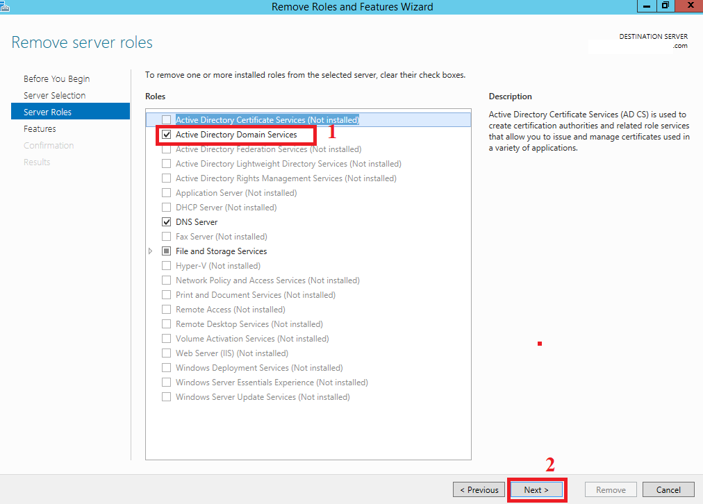 Remove Domain Controller