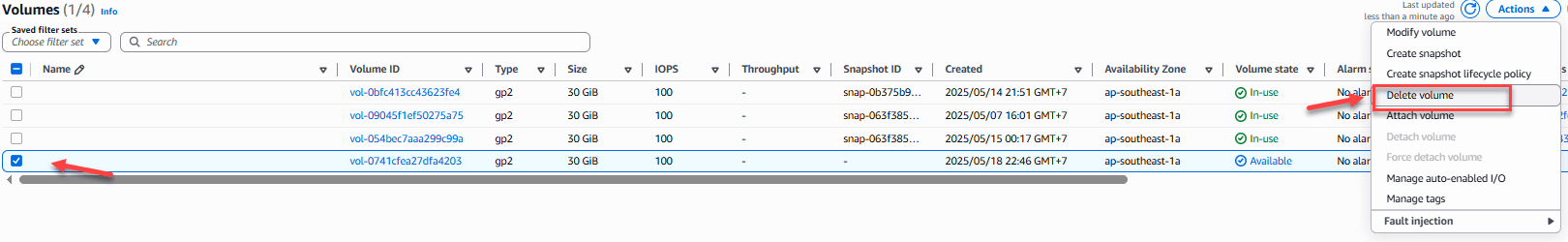 Gắn EBS volume vào EC2