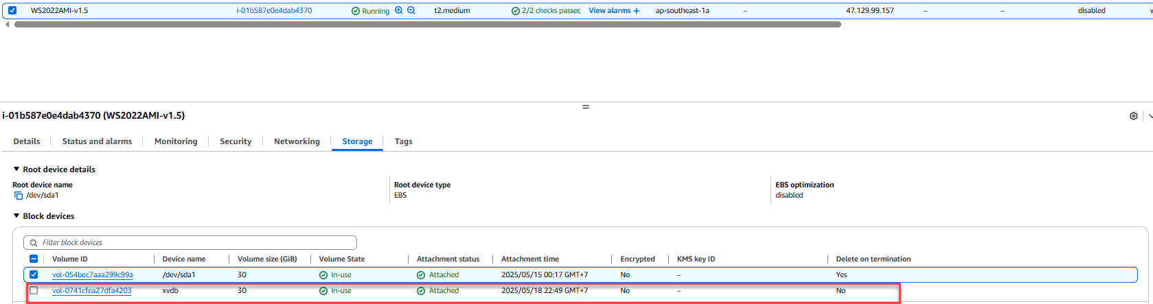 Gắn EBS volume vào EC2