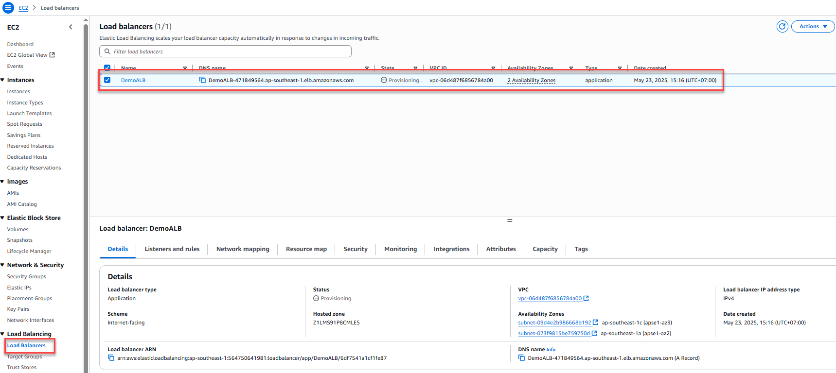 Gắn Target Group vào Load Balancer và tạo