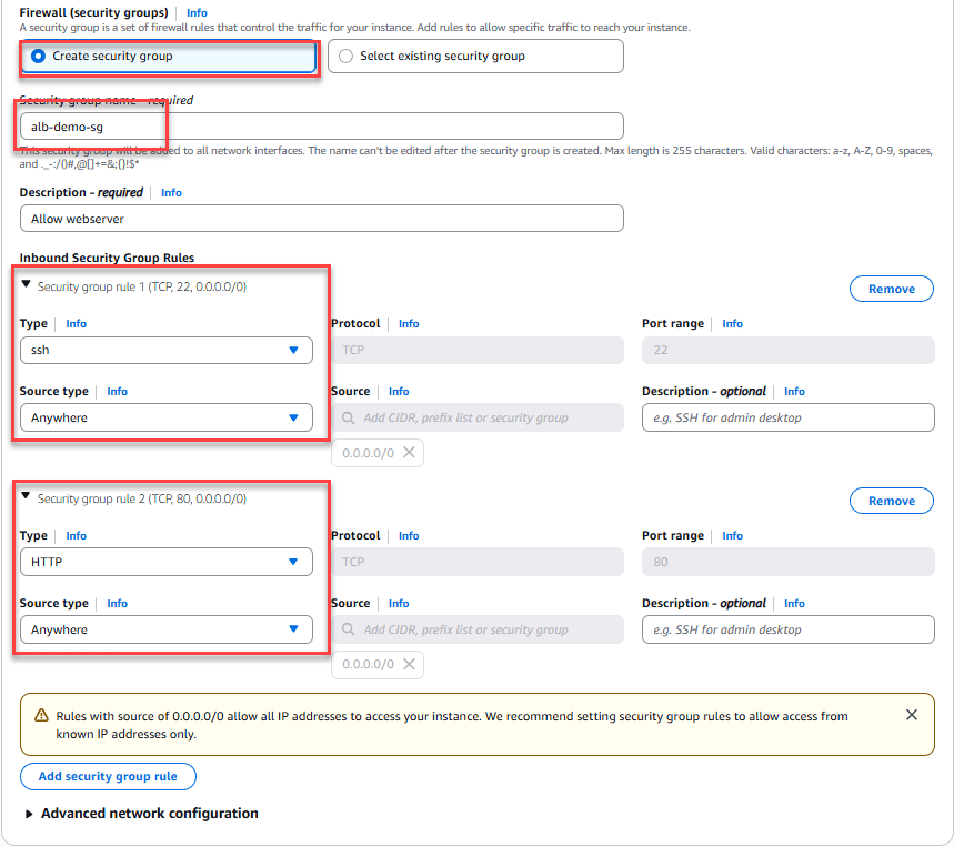 Tạo 2 EC2 Instance để làm target