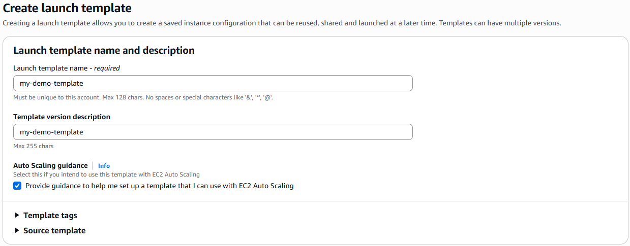 Tạo Launch Template
