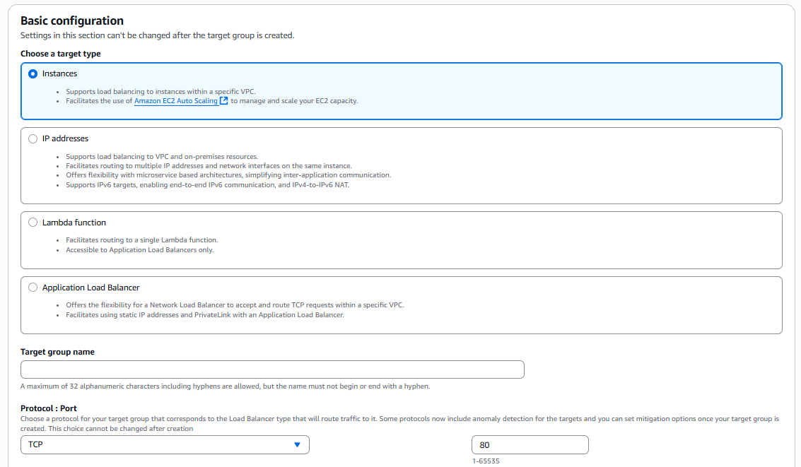 Tạo Target Group và gắn EC2
