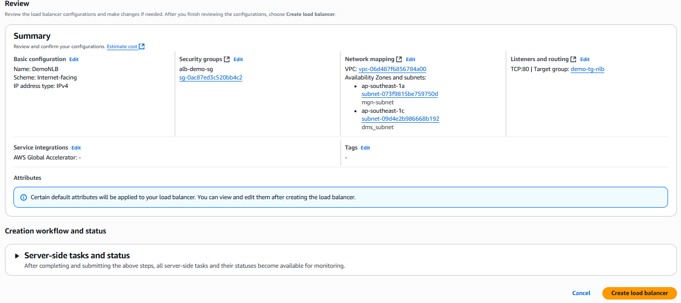 Gắn Target Group vào Load Balancer và tạo