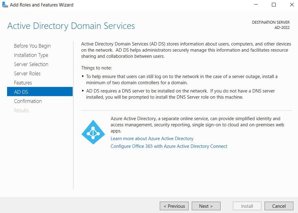 Cài đặt Active Directory Domain Service