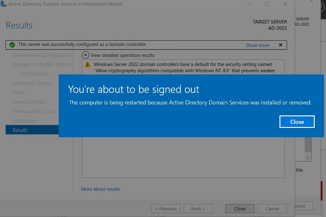 Cài đặt Active Directory Domain Service