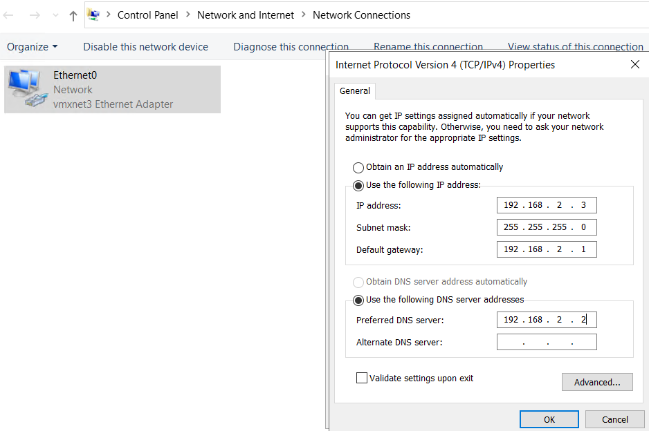 Trỏ DNS về Domain Controller
