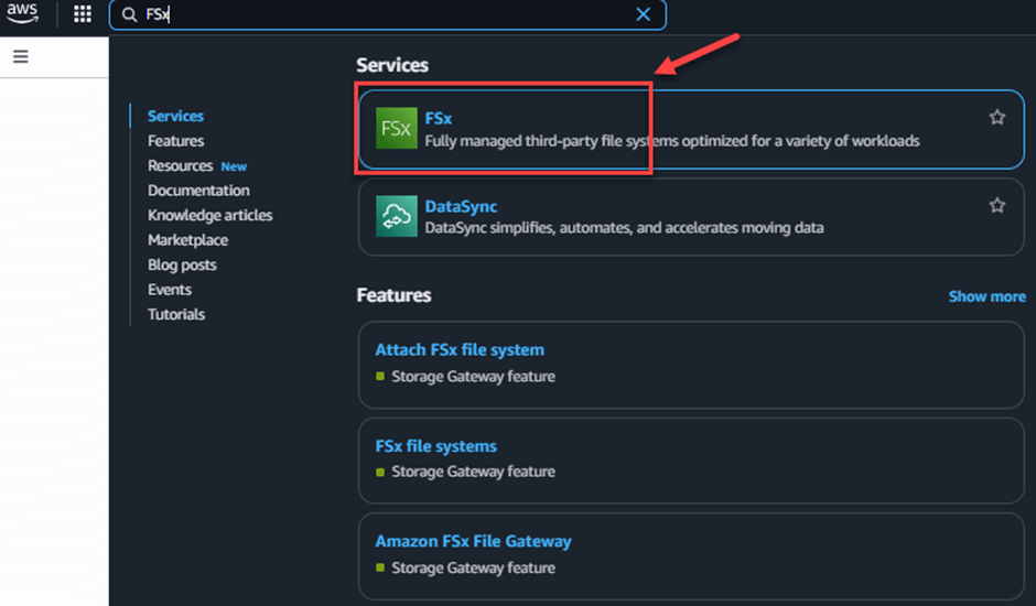 Cấu hình Amazon FSx