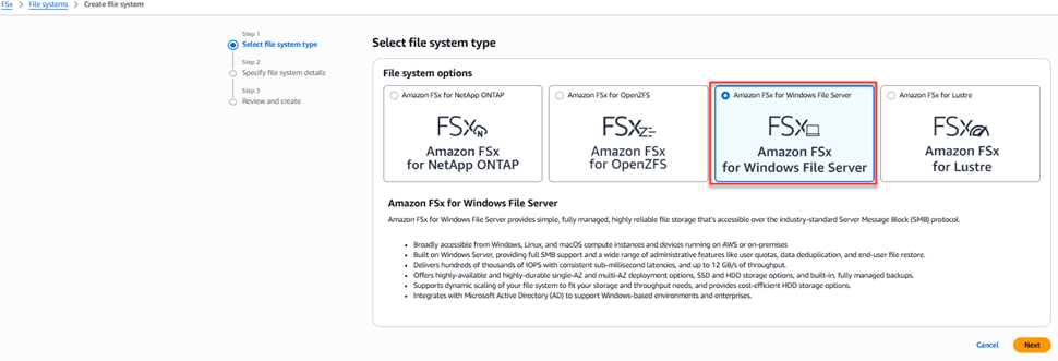 Cấu hình Amazon FSx