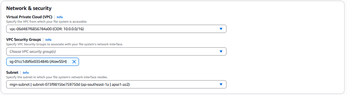 Cấu hình Amazon FSx