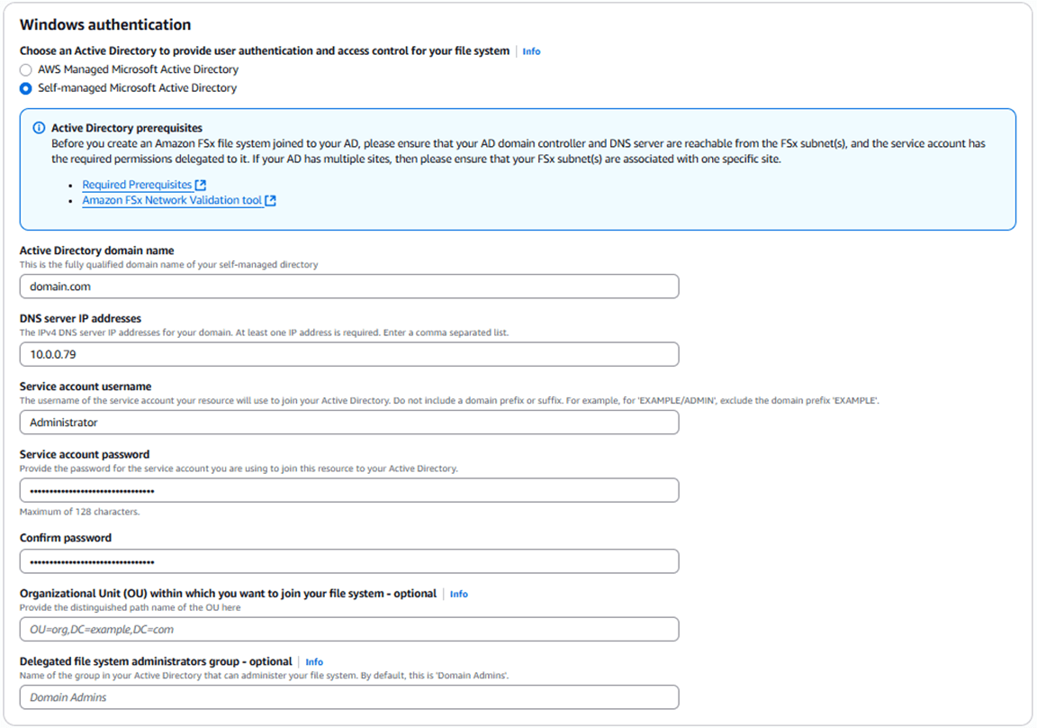 Cấu hình Amazon FSx
