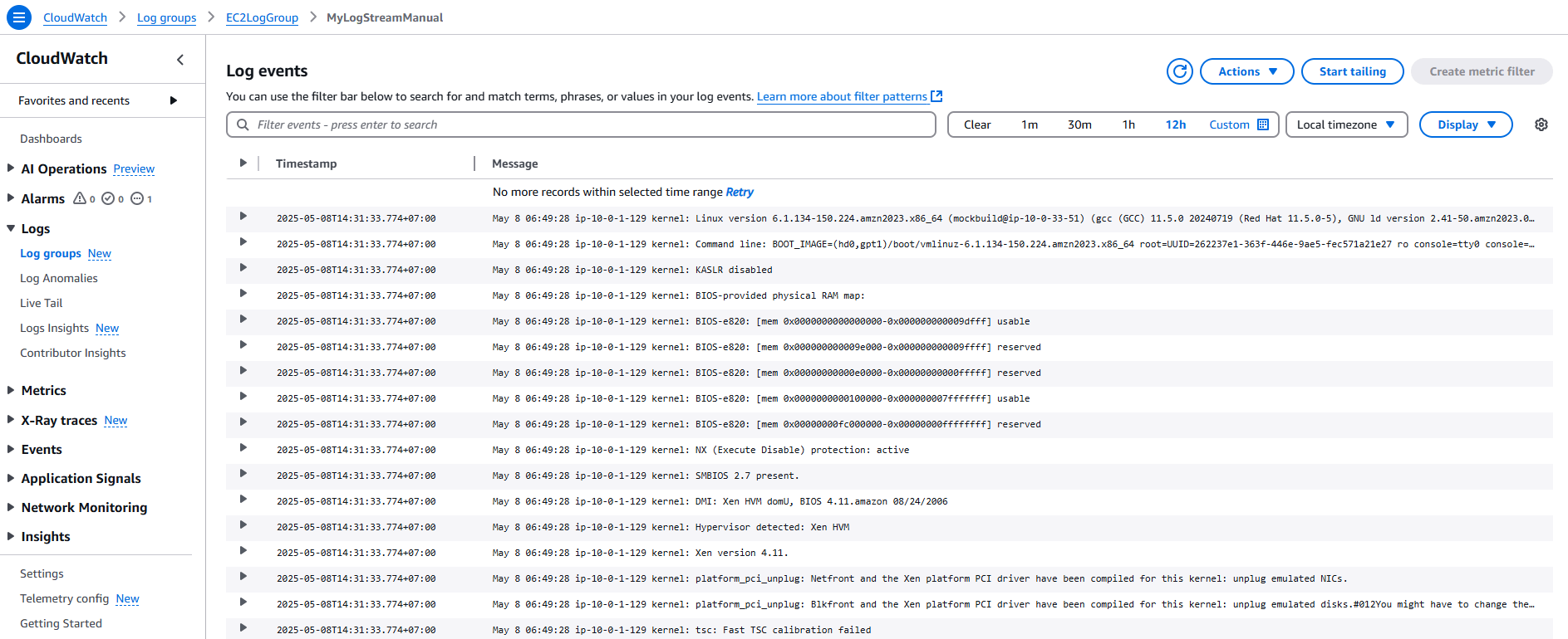 CloudWatch Logs - Hand On