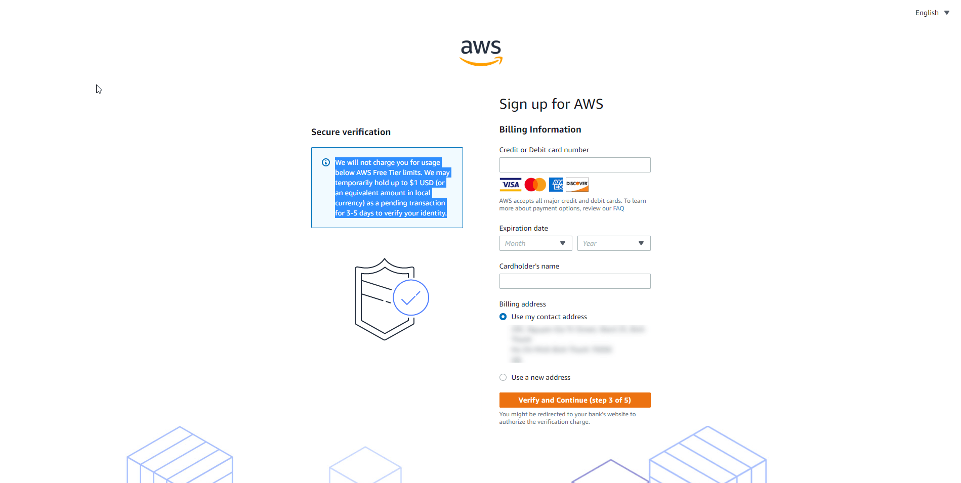 Hướng dẫn tạo tài khoản AWS Free 1 năm