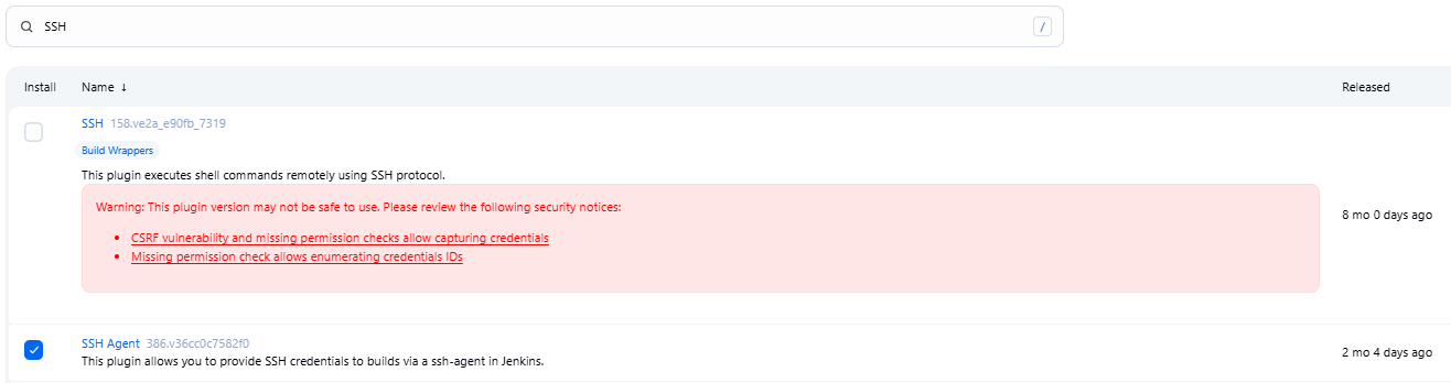 Cài Plugin “SSH Agent”