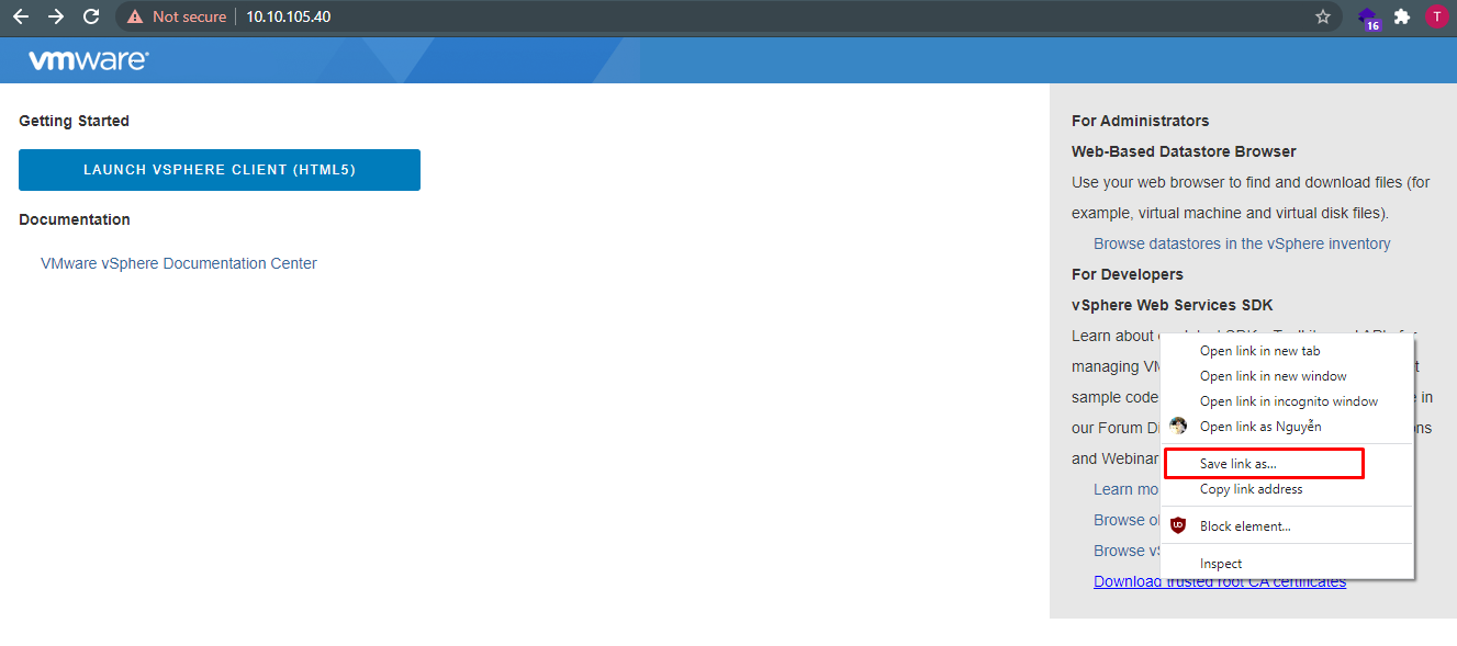 Download VMware Vcenter Server Root CA Certificate