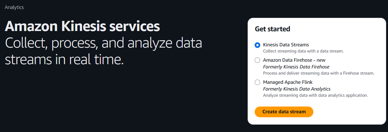 Tạo Kinesis Data Stream