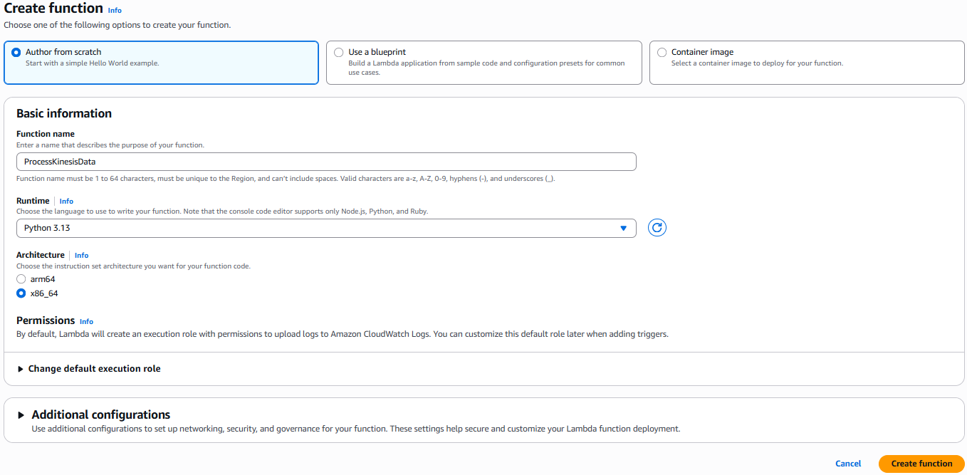 Tạo Lambda Function 2 – Data Processor