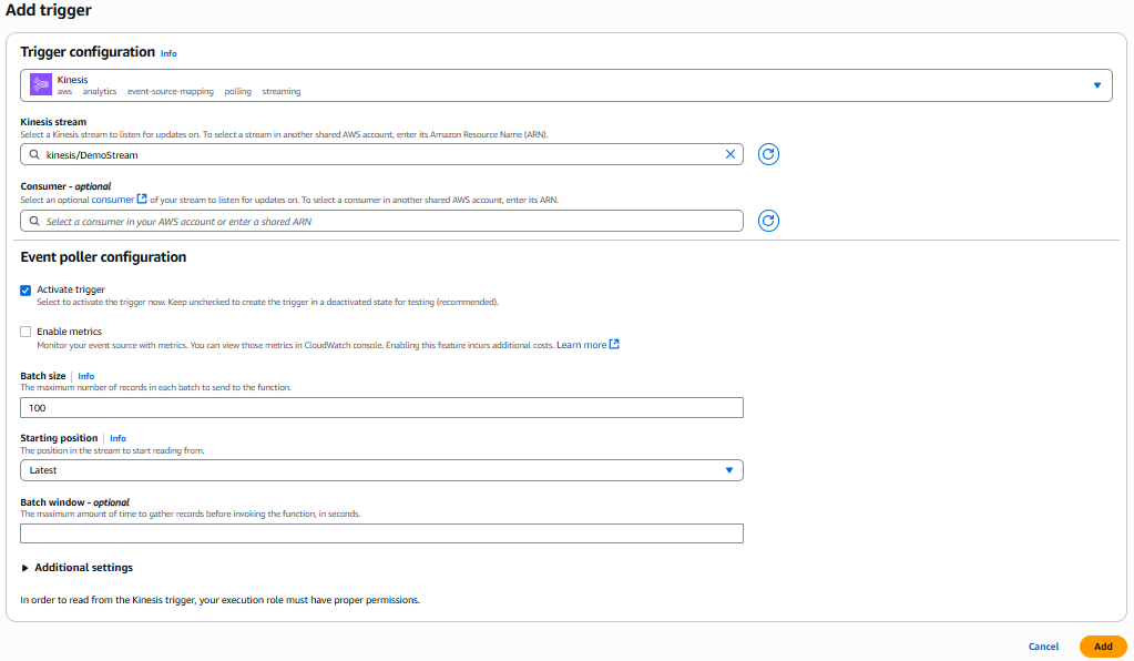 Thêm Trigger cho Lambda 2