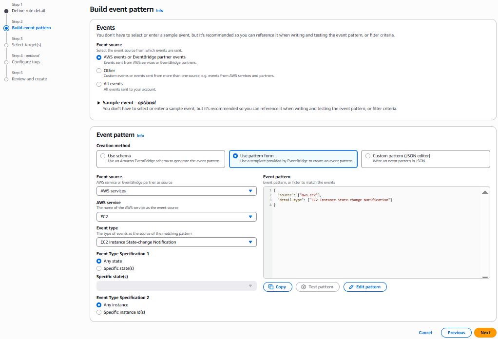Tạo EventBridge Rule